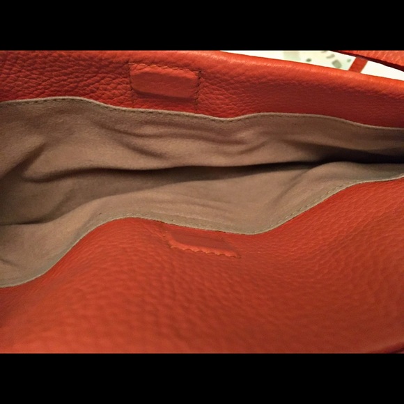 Vintage couture leather purse, rare orange - Picture 6 of 10